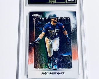 Julio Rodriguez 2025 Topps Chrome-uppdatering Night Terrors #NT15 Sjömän betygsatta 10