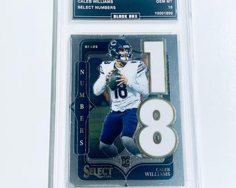 Caleb Williams 2024 Select Numbers #19 Karta debiutanta Bears oceniona na 10