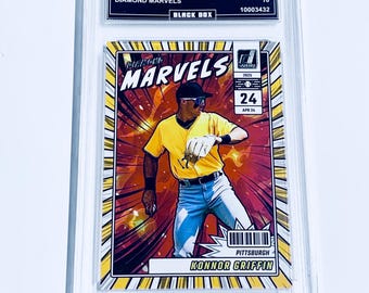 Tarjeta de novato de Konnor Griffin de Diamond Marvels #5 de 2025, Piratas, calificada con 10.