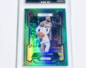 LeBron James 2023 Prizm Green Prizm #63 Lakers Graded 10