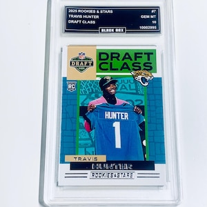 Travis Hunter 2025 Rookies & Stars Draft Klass #7 Jaguars Rookie-kort Graderad 10 bild 1