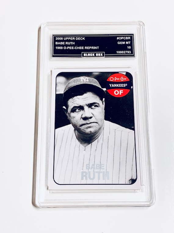 babe ruth graded card Babe Ruth 2008 Upper Deck 1969 O-pee-chee Reprint #OPCBR Yankees Graded 10