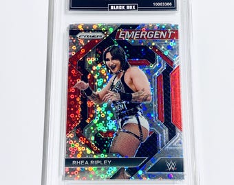 Rhea Ripley 2024 Prizm WWE Emergent - Under Card Disco Prizm #12 Graded 10