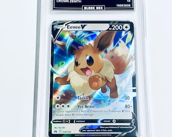 eevee v pokemon card value SWSH065 PSA 8 Black Star Promo Sword & Shield AARC Hobbies Evolves from null Type Eevee V 108/159 Crown Zenith