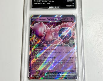 rocket's mewtwo pokemon card {237/193}Team ex proof acrylic case and featuring a striking image of the captivating character Team Rocket's Mewtwo Ex 2025
