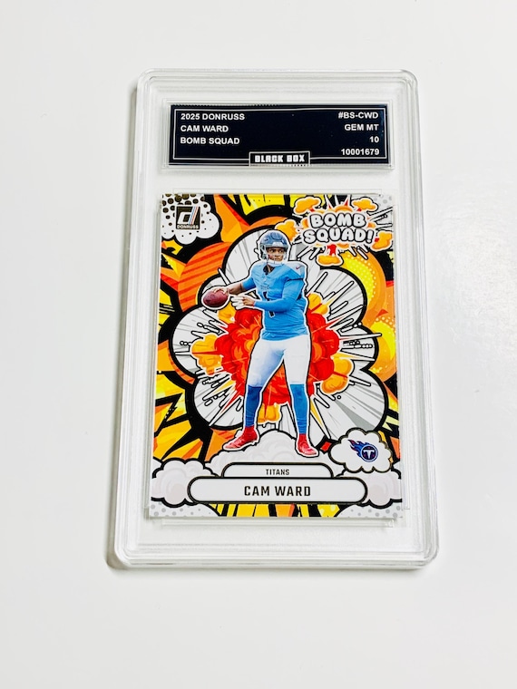 テレビマガジン　ビーストウォーズ クラブカード Cam Ward 2025 Donruss Bomb Squad #BS-CWD Titans Rookie Card Graded