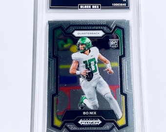 Bo Nix 2024 Prizm Draft Picks #105 Broncos Oregon Rookie Karte Benotet 10