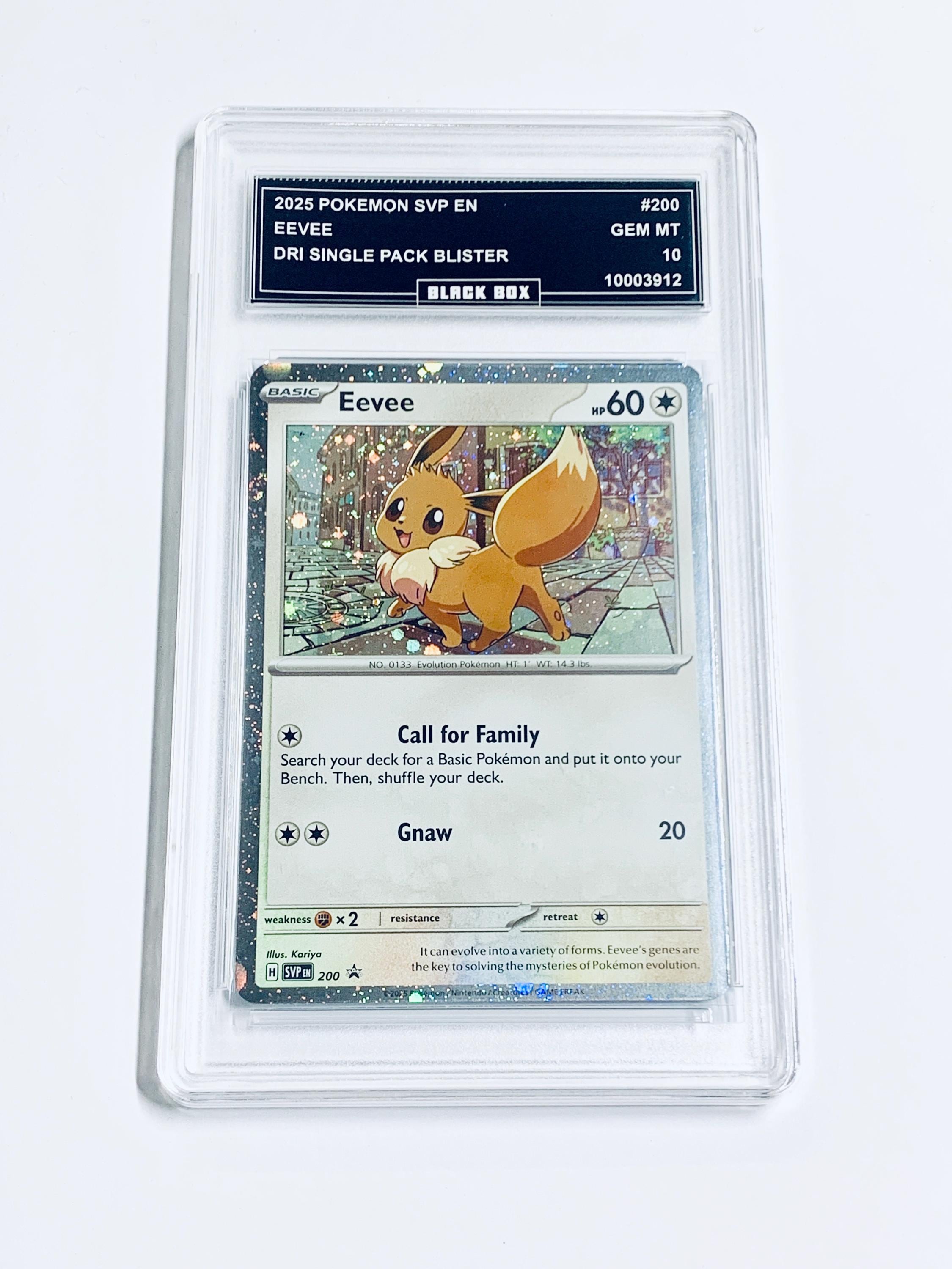 イーブイ レアカード 255/242 Eevee 2025 Pokemon Svp En-dri Single Pack Blister #200 Graded 10