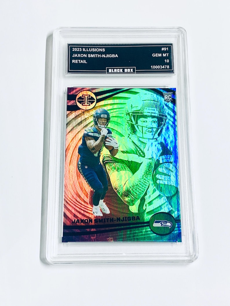 Jaxon Smith-Njigba 2023 Illusions Retail Holo #91 Seahawks Rookie Card Graded 10 image 1