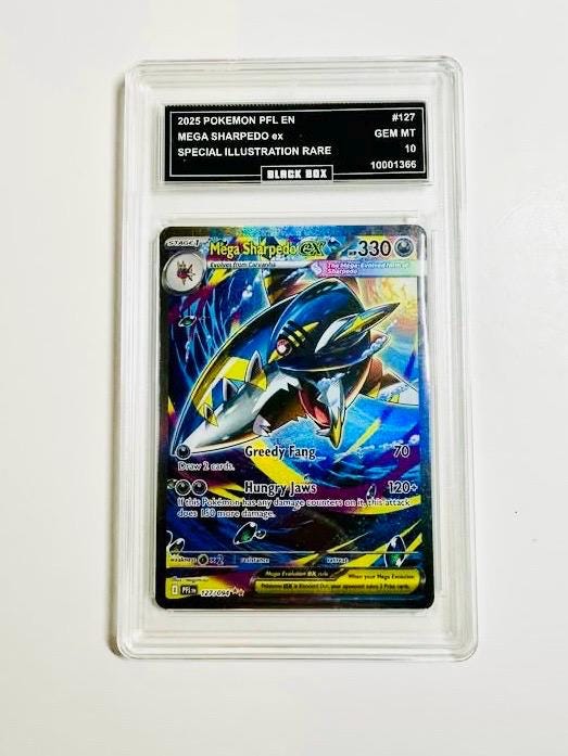 Mega Sharpedo Ex 2025 Pokemon Phantasmal Flames Special Illustration Rare  #127 Graded 10 - Etsy