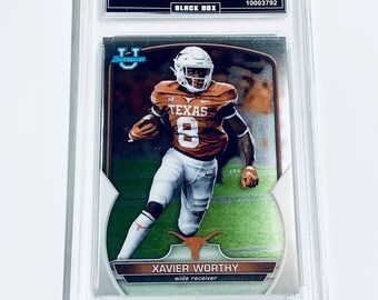 Xavier Worthy 2022 Bowman Universität Chrome ProSpects #29 Chiefs Texas Longhorns Rookie Karte Benotet 10