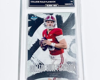 Ty Simpson 2025 Bowman U Chrome College Rule Playbook #12 Alabama Crimson Tide Rookie Card Graded 10
