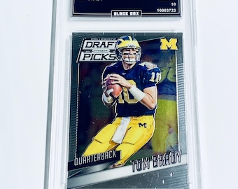 Tom Brady 2015 Panini Prizm Collegiate Draft Picks # 96 Patriots MI, Graded 10