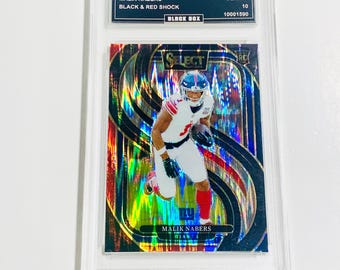 Malik Nabers 2024 Wähle Black & Red Schock #116 Giants Rookie Karte Graded 10