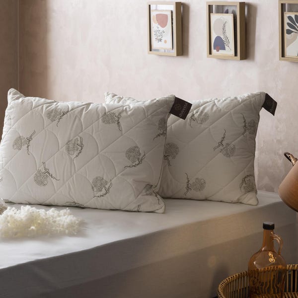 Merino Wool Pillow with Protector Cover, Adjustable Height, Size (28x20 inch)