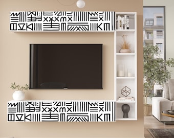 Cohen Floating Entertainment Center, Floating TV Stand, Wall Mounted Entertainment Center