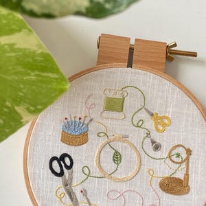 Beginner Embroidery Stitch Sampler PDF Pattern | 8 Essential Stitches & Tool-Inspired Motifs