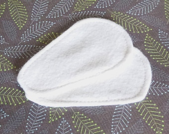 Reusable Cloth ULTRATHIN lay-in wingless pantyliners - Set of 2 - made with 2 Layers of unbleached ORGANIC cotton flannel