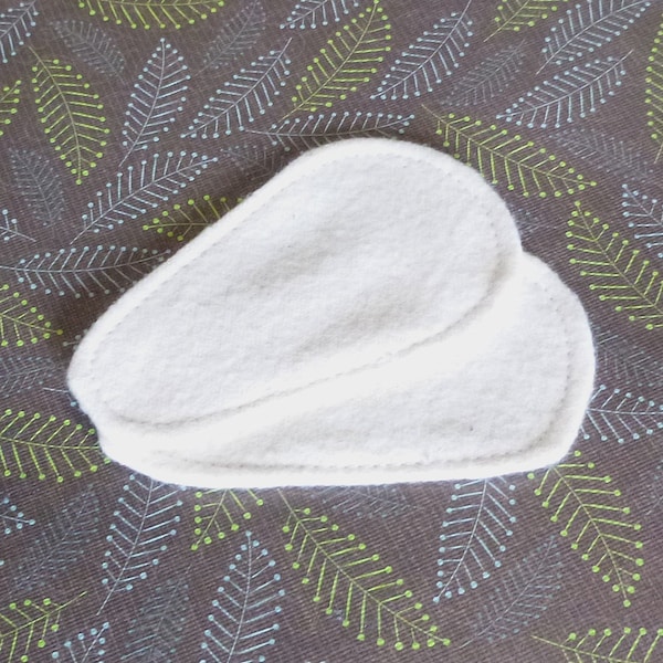 Reusable Cloth ULTRATHIN lay-in wingless pantyliners - Set of 2 - made with 2 Layers of unbleached ORGANIC cotton flannel