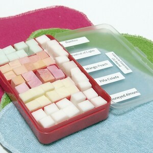 Cloth Wipe Bit Wipe Solution Cubes sampler red box vegan, phthlate and paraben-free Choose your own scents image 2