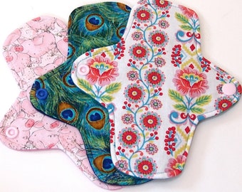 10 Reusable Washable cloth pantyliners or thong liners MADE TO ORDER in your choice of fabrics