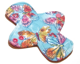 MODERATE flow Reusable Cloth Menstrual pad - 7 inch - PUL - cotton flannel top