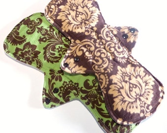 MADE TO ORDER - Reusable Cloth Menstrual pads- set of two 13 inch pads - choose your fabric and absorbency