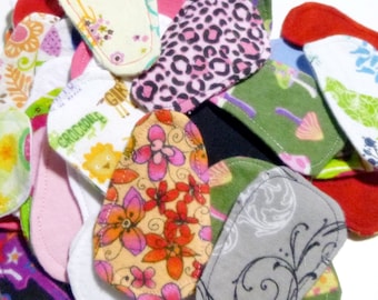 Mystery Seconds - one (1) seconds quality 3.5" or 5.5"  Reusable Cloth wingless lay-in ULTRATHIN Pantyliner
