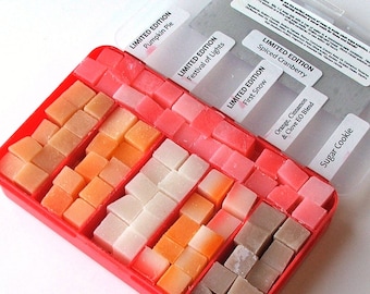Doek Wipe Bit Wipe Solution Cubes sampler (rode doos) - Veganistisch, wasmiddel, ftalaat & parabenenvrij - Kies je eigen geuren