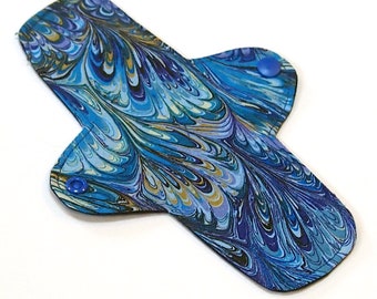 Reusable Cloth Pantyliner - Washable Cloth Liner - ULTRATHIN - 8 inch - Blue Oil Slick