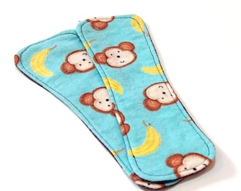 Reusable Cloth ULTRATHIN lay-in wingless pantyliners - 8" Monkey