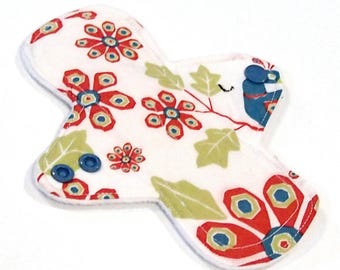 Herbruikbare katoenen maandverband - 7 inch - LIGHT flow - inlegkruisje - kern van bamboe - Windpro - flanellen topje van BIO-katoen