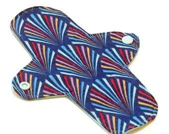 Reusable Cloth winged ULTRATHIN Pantyliner - 8 Inch in "Art Nouveaux" - Cotton Flannel top