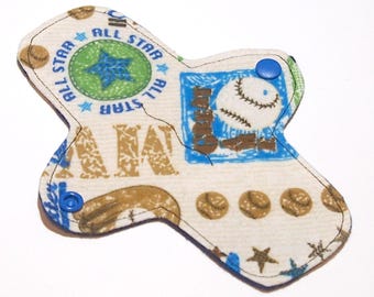 7" Reusable Cloth winged ULTRATHIN Pantyliner - Cotton flannel top