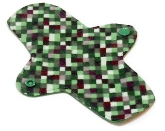 Reusable Cloth winged ULTRATHIN Pantyliner - 8 Inch in "Creeper" - Cotton Flannel top