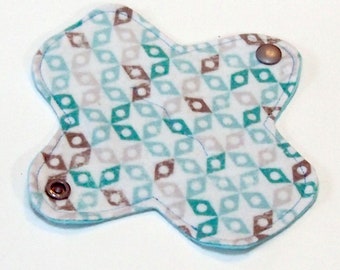 ORAGANIC 6" Reusable Cloth winged ULTRATHIN Pantyliner - Snow Gnomes - Organic Cotton flannel and thread