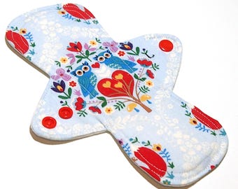 ORGANIC Reusable Cloth Menstrual pad- 8 inch LIGHT flow pantyliner - PUL - quilter's cotton