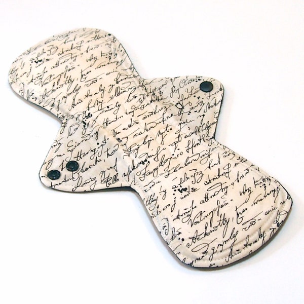 Reusable Cloth Menstrual pad- 11 inch OVERNIGHT flow -bamboo core - Windpro - quilter's cotton top in "Scriven"