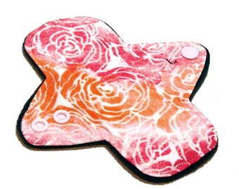 LIGHT Flow - Reusable Cloth Menstrual pad - 6 inch - Black Windpro - cotton flannel top