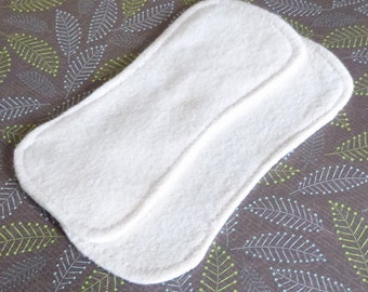 Reusable Cloth ULTRATHIN lay-in wingless pantyliners - Set of 2 - 2 Layers of unbleached ORGANIC cotton flannel