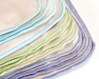 Cloth wipes - Organic Cotton Flannel - Set of 12 - Perfect for Baby or Family!