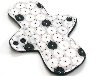 ORGANIC Reusable Cloth Menstrual Pad - Reusable 8 inch LIGHT flow pad - Windpro - Organic Cotton Flannel - Cloud9 Sheep