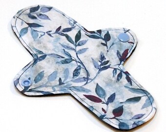 Reusable Cloth winged ULTRATHIN Pantyliner - 8 Inch in "Blue Ivy" - Quilter's Cotton top, flannel core