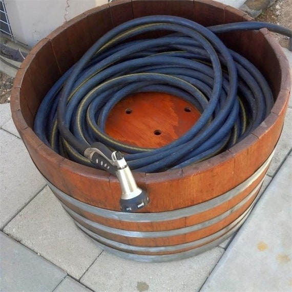 Wine Barrel Hose Container Natural Bands Etsy