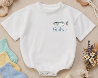 Personalized Name Fishing Baby Romper, Custom Newest Fishing Buddies Baby Bodysuit, Little Fisherman Newborn Outfit, Baby Shower Gifts