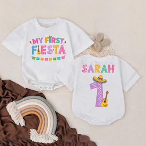 Custom My First Fiesta Romper – Cinco De Mayo Baby Outfit, Personalized Name, Taco Tuesday Bodysuit, Mexican Baby Gift