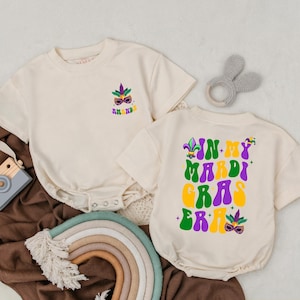 Personalized Mardi Gras Baby Romper, In My Mardi Gras Era, Cute Mardi Gras, Unisex Baby Boys Girls Clothes, Baby Shower Gift, Newborn Outfit