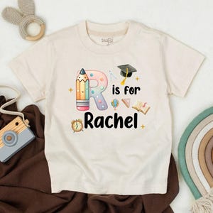 Back To School Kids Shirt, Personalized Alphabet Kids Shirt, Custom Name Shirt For Kids, Cute Kindergarten Shirt, First Day Of School Shirt