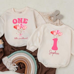 Personalized Name, One Little Sweetheart, Birthday Girl Bubble Romper, Retro Birthday Girl Bodysuit, Baby Bodysuit, Birthday Girl Outfit