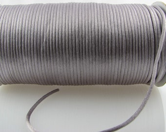 10 yards  2mm  Silver Satin Rattail Cord